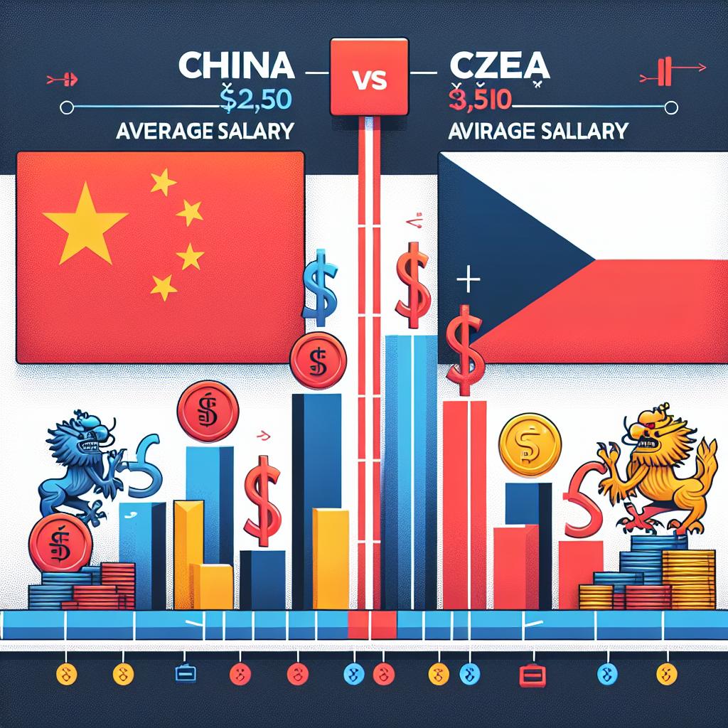 Porovnání průměrných platů v Číně a Česku